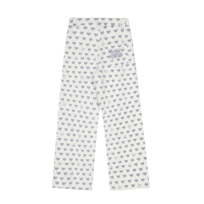 ハート柄刺繍ディテールパンツcm0008