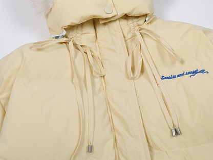 BIGポケットリボンデザインパファージャケット/2color/cm0079