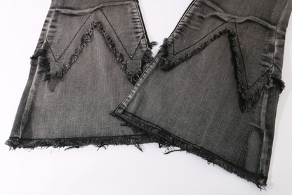 ベルトディテールフレアデニムパンツ/cm0097