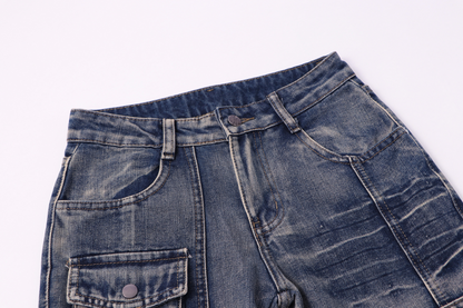 ベルトデザインカーゴデニムパンツ/2color/cm0090