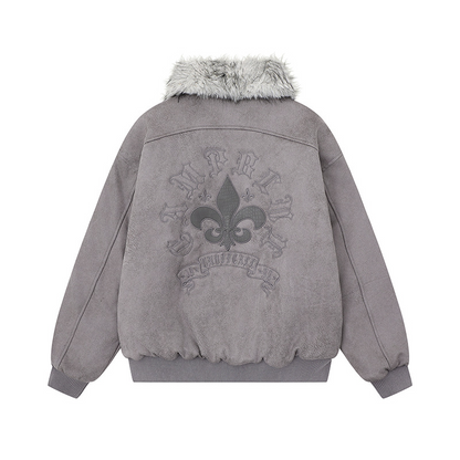 スエード調ファー付きジャケット/3color/cm0018