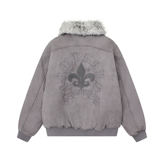 スエード調ファー付きジャケット/3color/cm0018