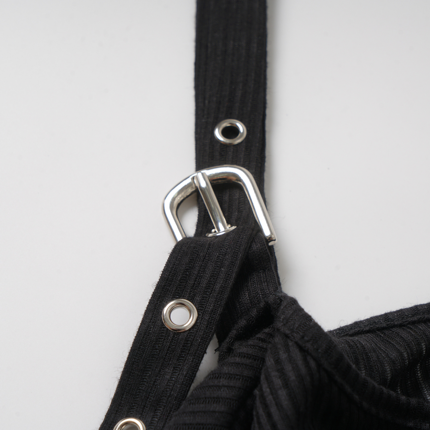 ベルトデザインラインストーン長袖トップス/2color/cm0156