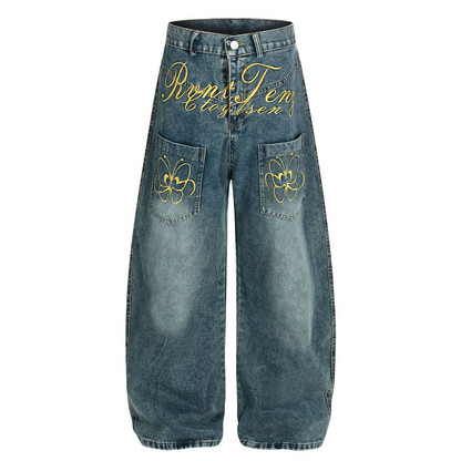 刺繡ロゴポケットデザインデニムパンツ/cm0064