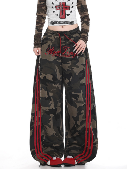 カモフラ柄サイドラインパンツ/cm0054