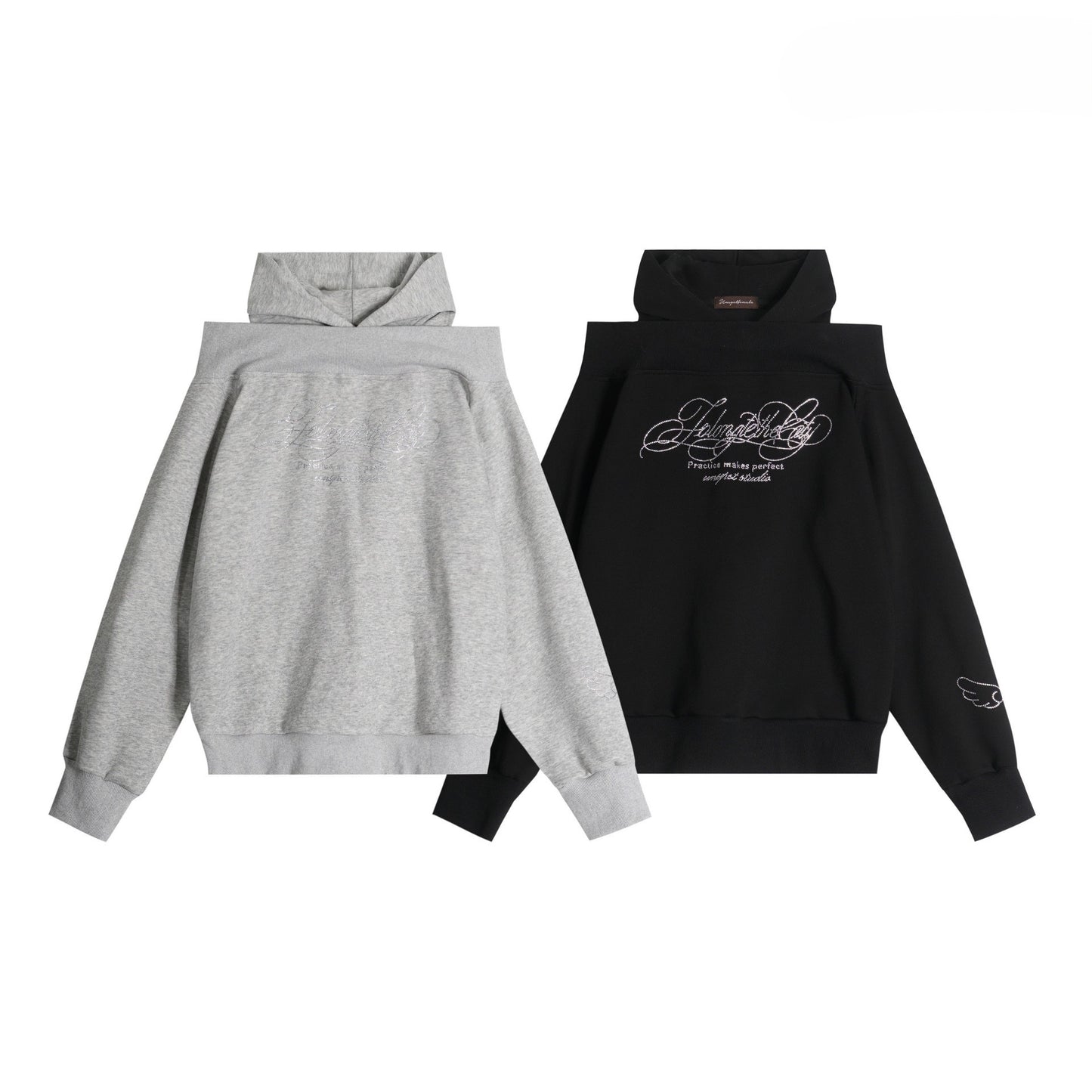 リブデザインビジューロゴパーカー/2color/cm0062