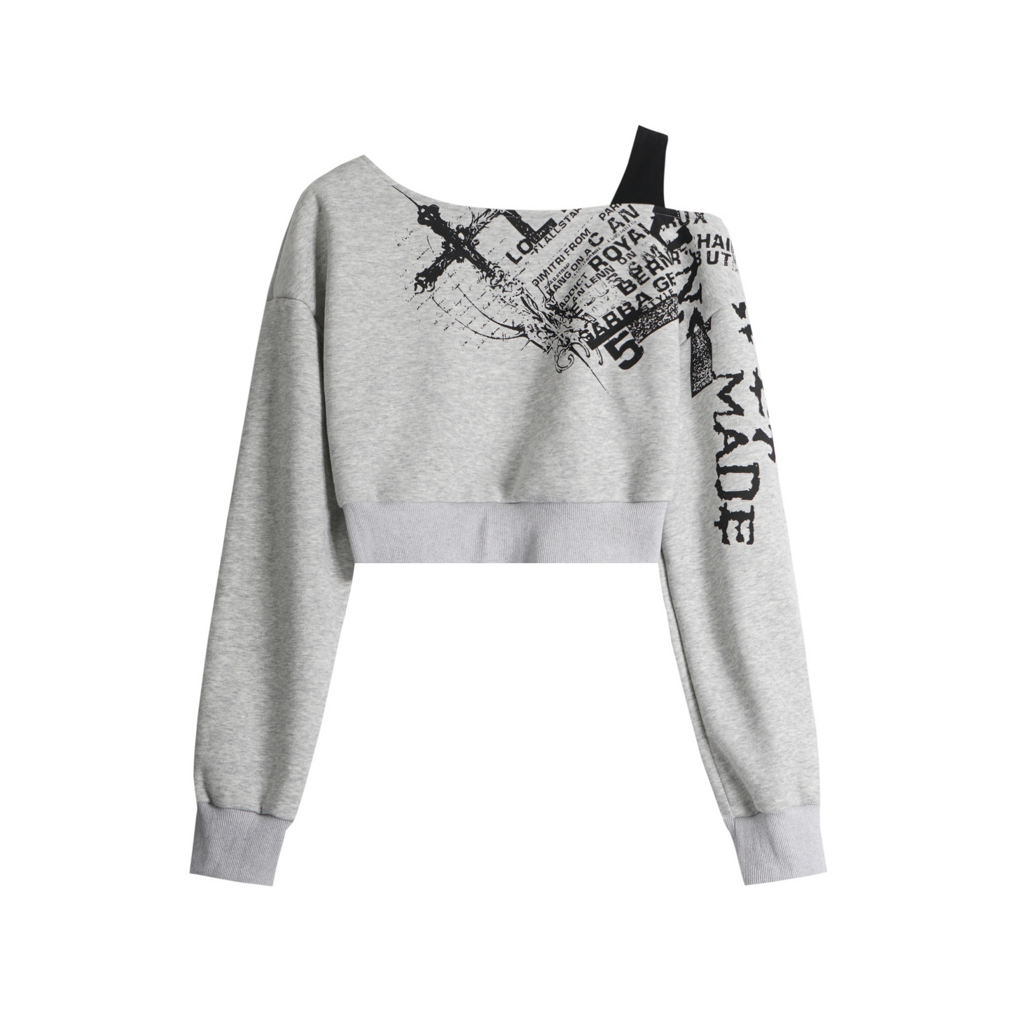 オフショルダープリントデザインスウェット/cm0025