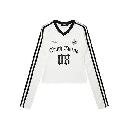 スポーティーナンバープリント長袖Tシャツ/2color/cm0101