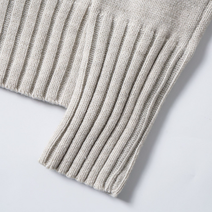 ロゴワンポイントハイネックジップアップニット/cm0124