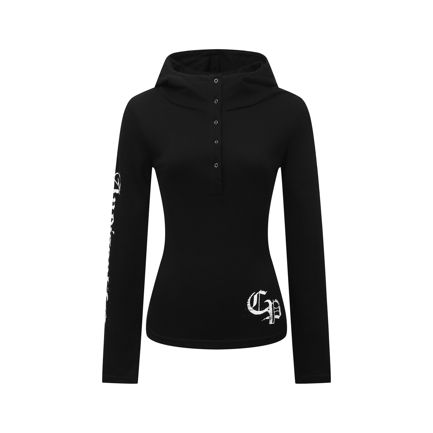 フード付きバックプリントスリムスウェットシャツ/2color/cm0040