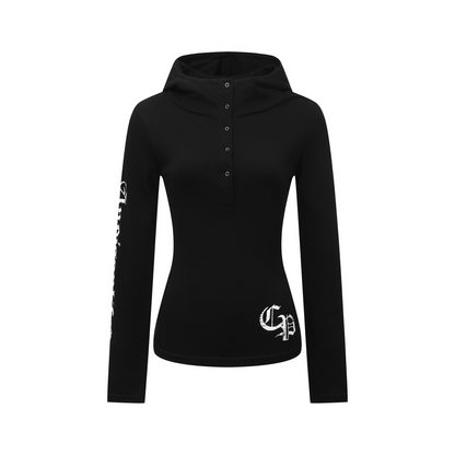 フード付きバックプリントスリムスウェットシャツ/2color/cm0040