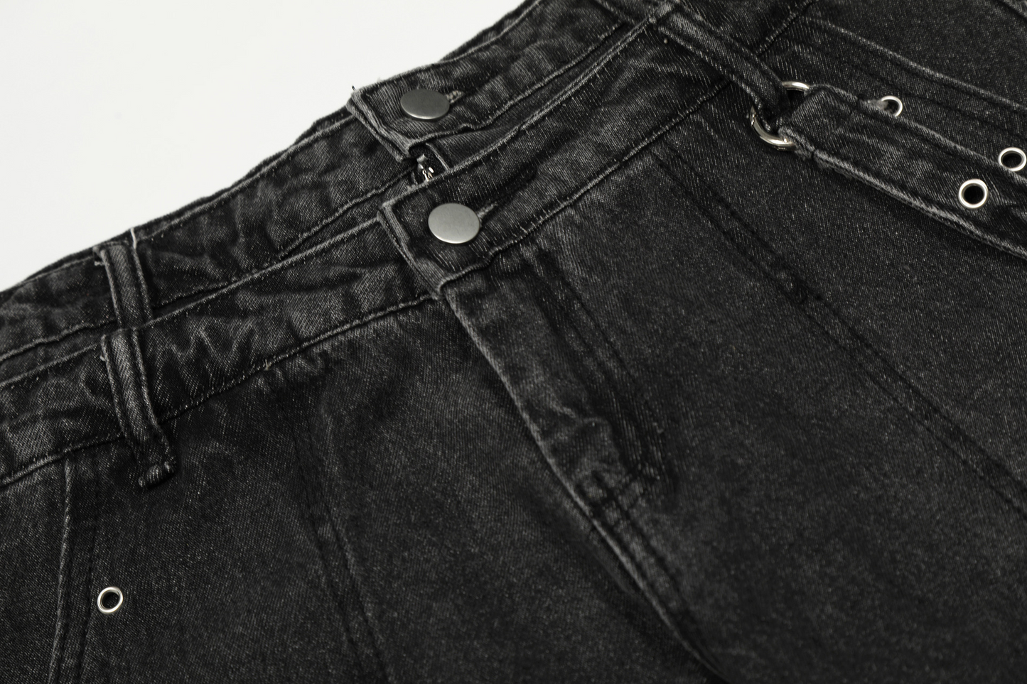 ジップディテールマルチポケットデニムカーゴパンツ/2color/cm0130