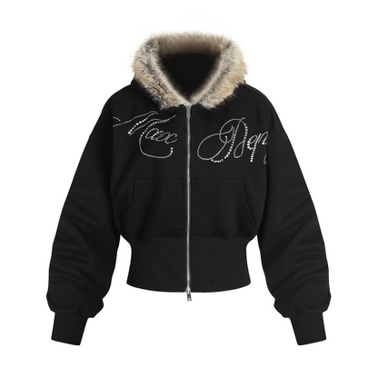 ファー付きフードジップアップパーカー/cm0035