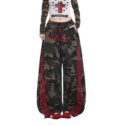 カモフラ柄サイドラインパンツ/cm0054