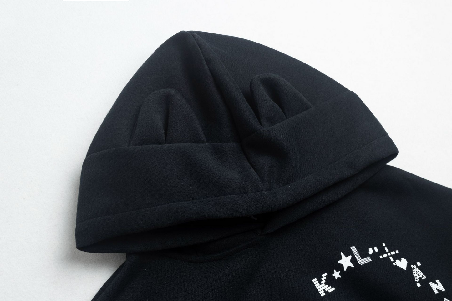 ベアプリントデザイン/クマ耳付きフードパーカー/2color/cm0129