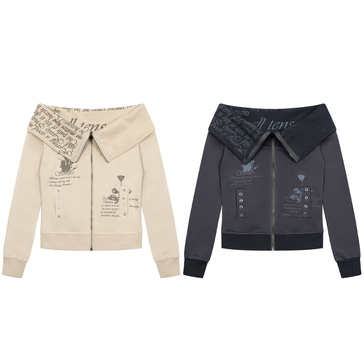 ジップアッププリントスウェット/2color/cm0089