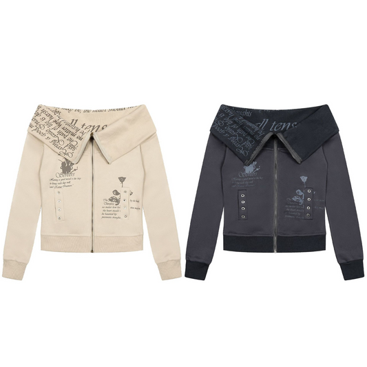 ジップアッププリントスウェット/2color/cm0089