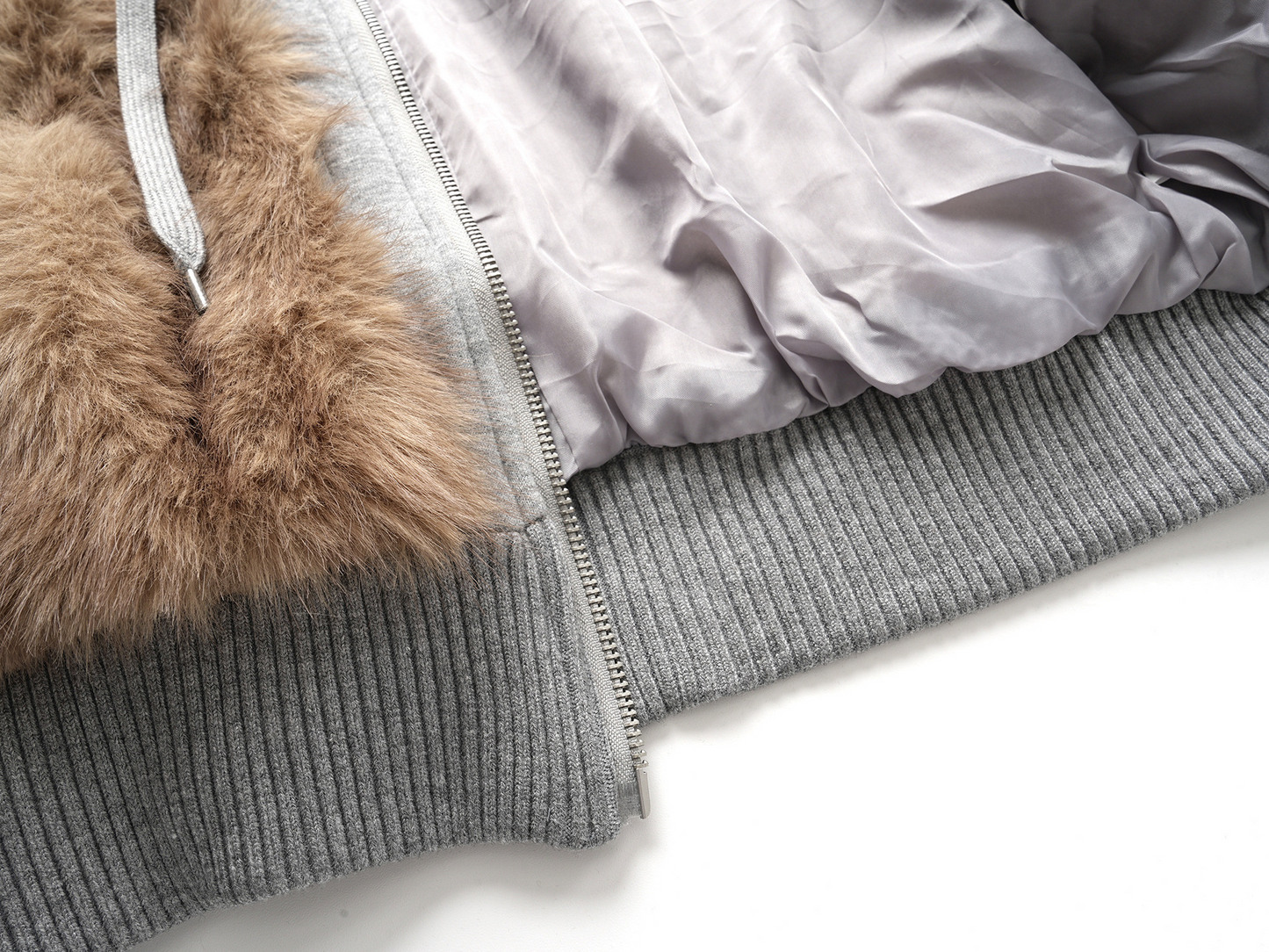 ファー切り替えスウェットパーカー/2color/cm0023