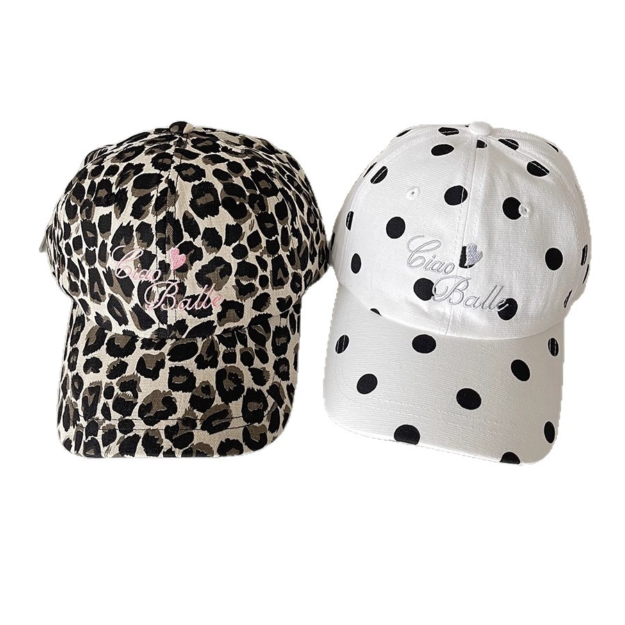 ドット柄レオパード柄キャップ/cm0249