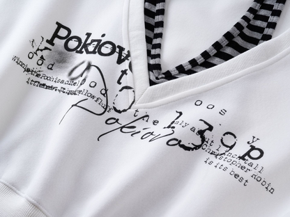 ボーダーフェイクレイヤードオフショルダートップス/2color/cm0134