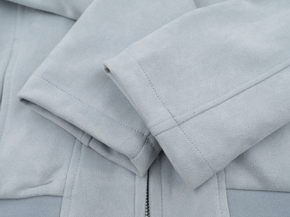 取り外しファー付きポケットデザインジップアップジャケット/2color/cm0043