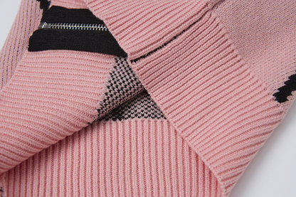 ナンバーロゴバイカラージップアップニット/2color/cm0158