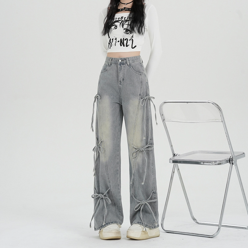 バレエコアリボンデザインデニムパンツ/cm0119