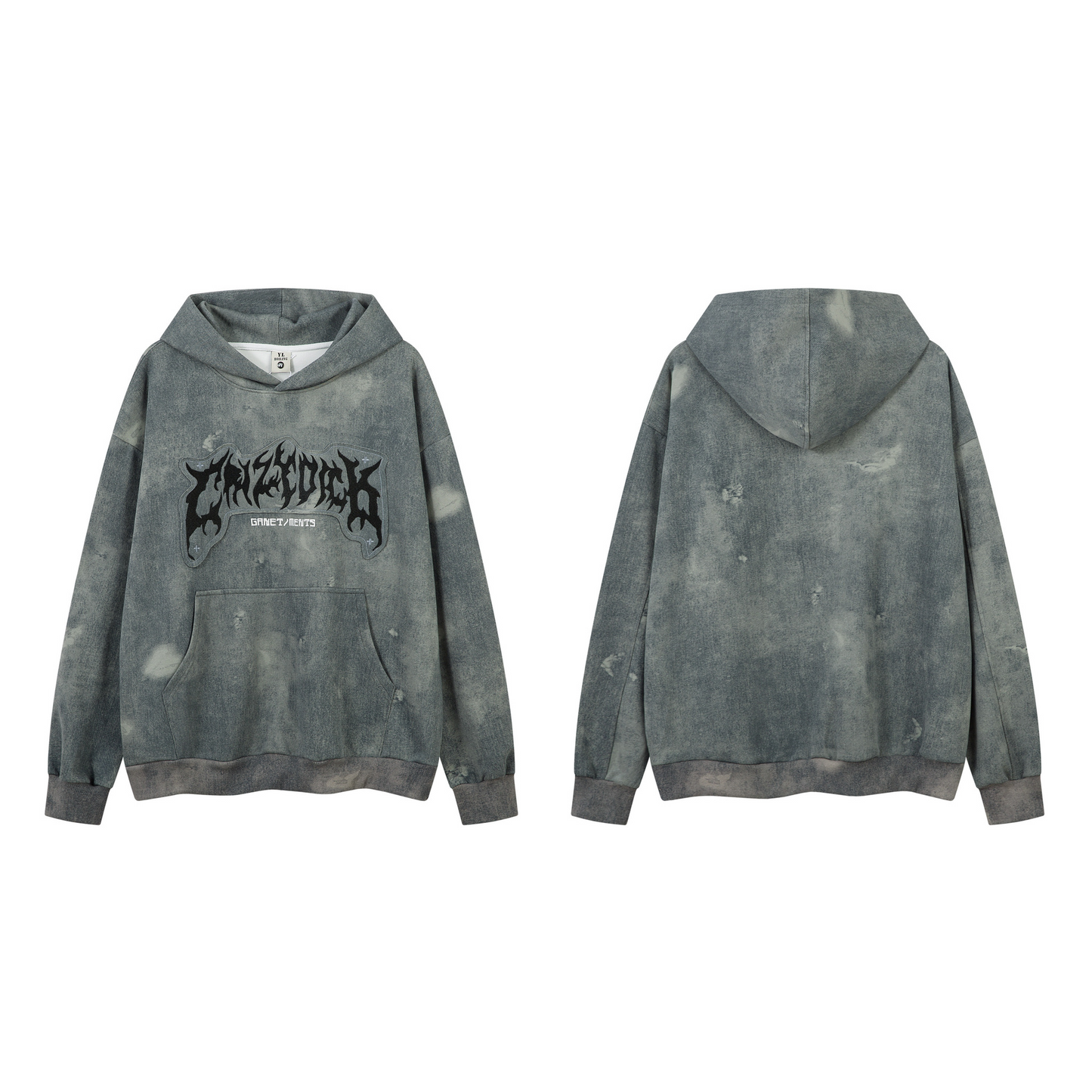 Alphabet Patch Washed Hoodie