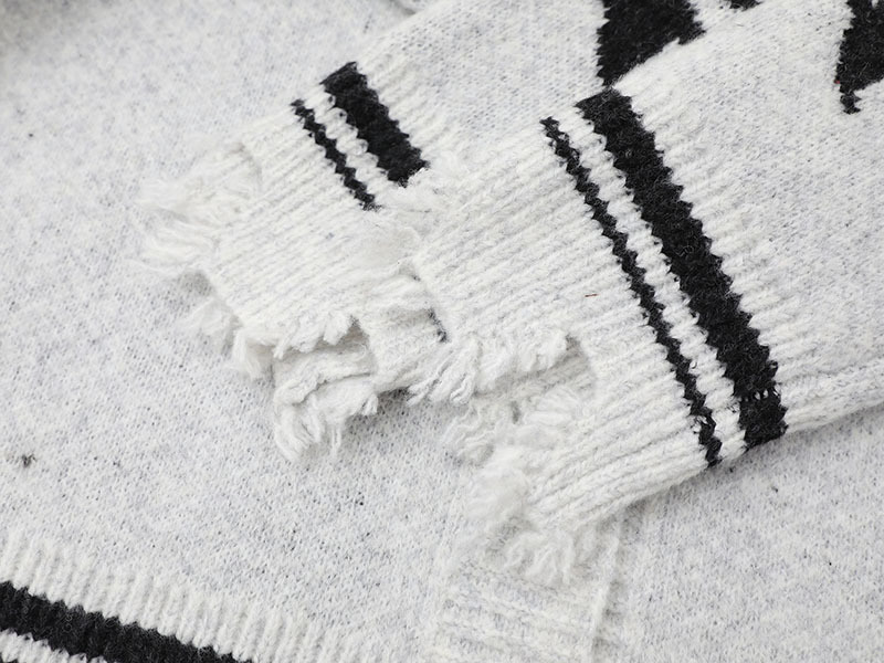 クロスデザインダメージ加工ニットカーディガン/2color/cm0084