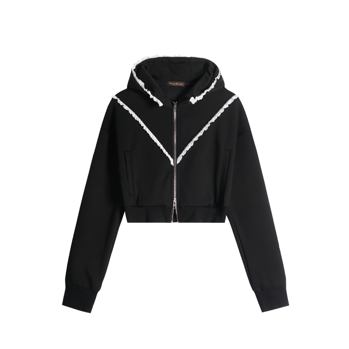 レースラインフード付きジップアップパーカー/2color/cm0133