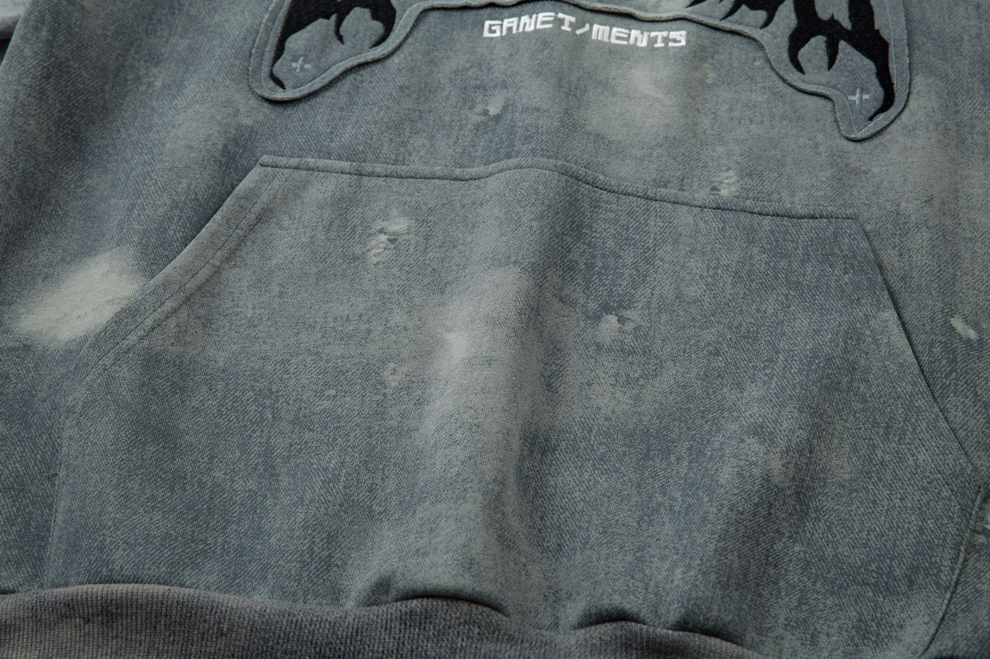 Alphabet Patch Washed Hoodie