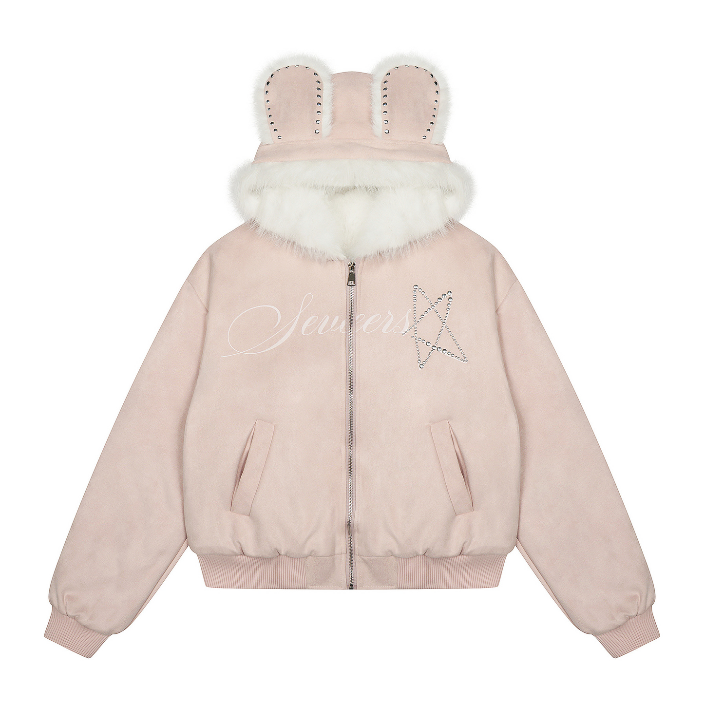 耳付きファーフードパッド入りジャケット/cm0068