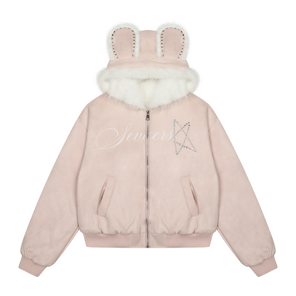 耳付きファーフードパッド入りジャケット/cm0068