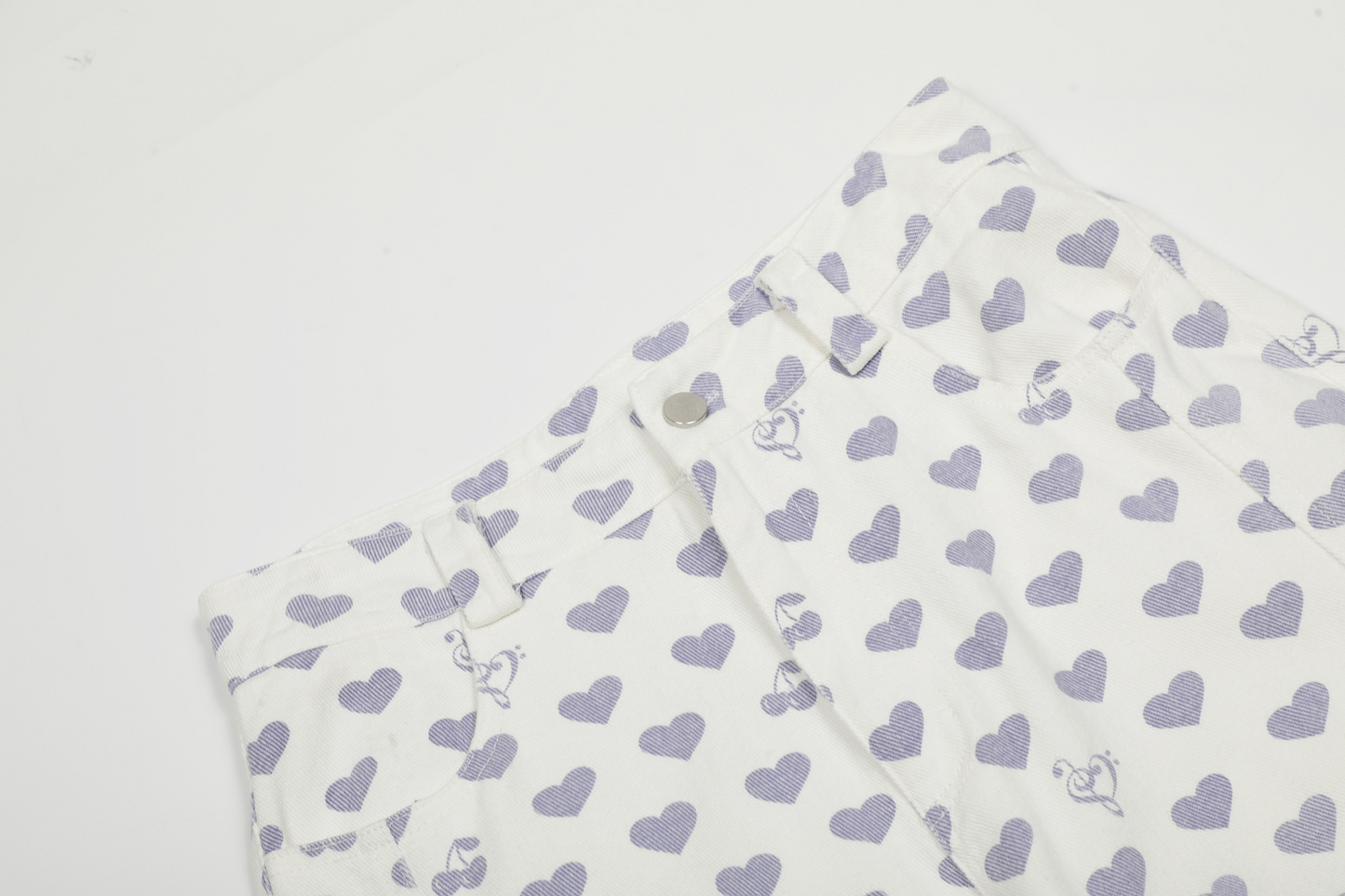 ハート柄刺繍ディテールパンツcm0008