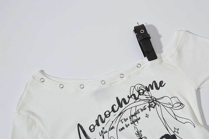 オフショルダーベルトデザイントップス/2color/cm0157