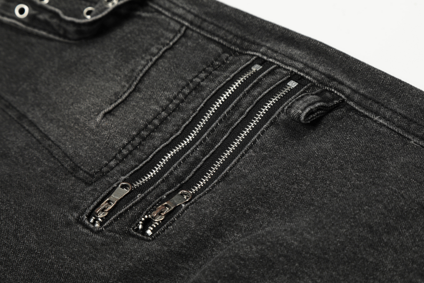 ジップディテールマルチポケットデニムカーゴパンツ/2color/cm0130