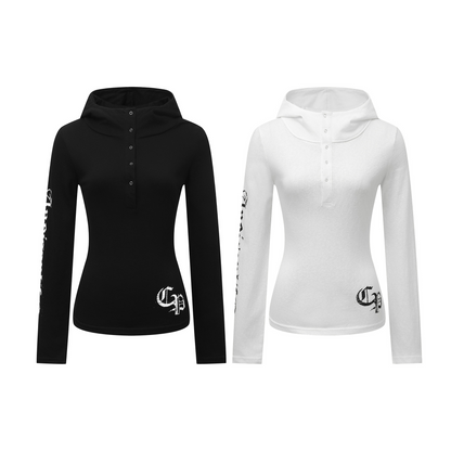 フード付きバックプリントスリムスウェットシャツ/2color/cm0040