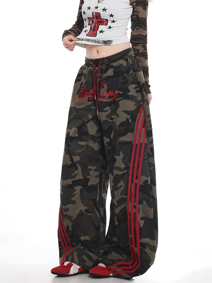 カモフラ柄サイドラインパンツ/cm0054