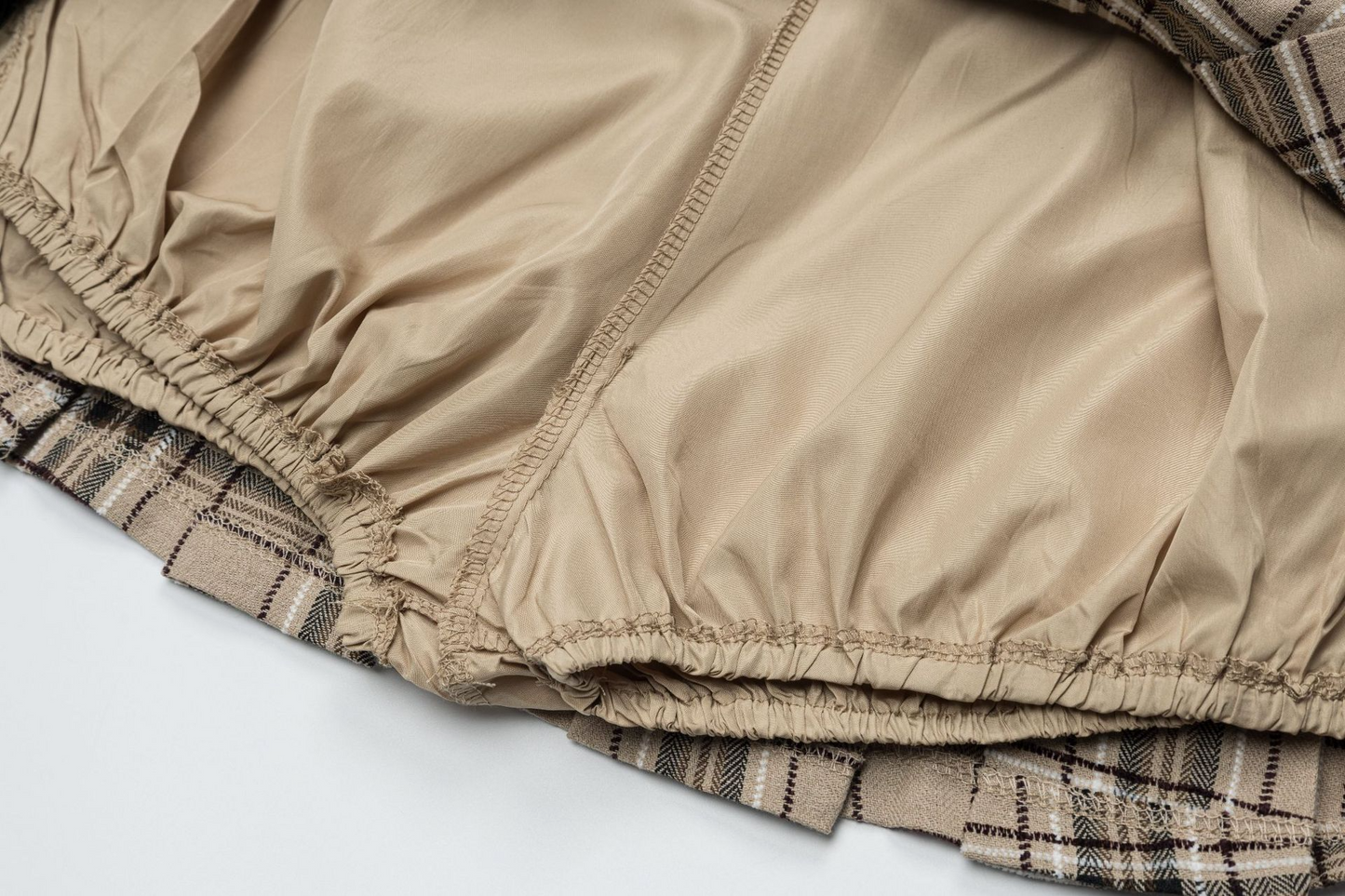 デザインベルトリボンチェックミニスカート/2color/cm0106