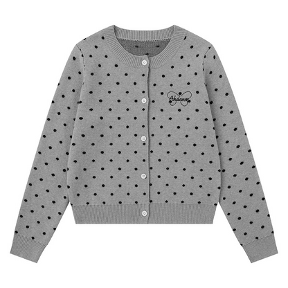 ドット柄ワンポイントデザインカーディガン/2color/cm0086