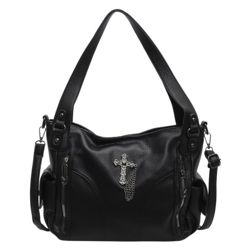 クロスアクセサリー付きジップデザイン2wayショルダーバッグ/3color/cm0114