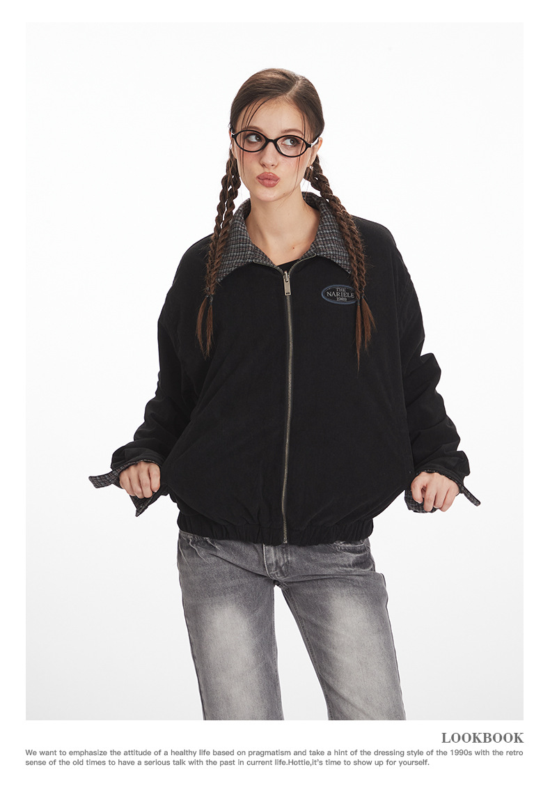 リバーシブル/コントラスト チェック柄 ヴィンテージジャケット/2color/cm0060