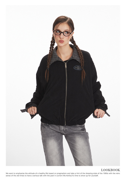 リバーシブル/コントラスト チェック柄 ヴィンテージジャケット/2color/cm0060