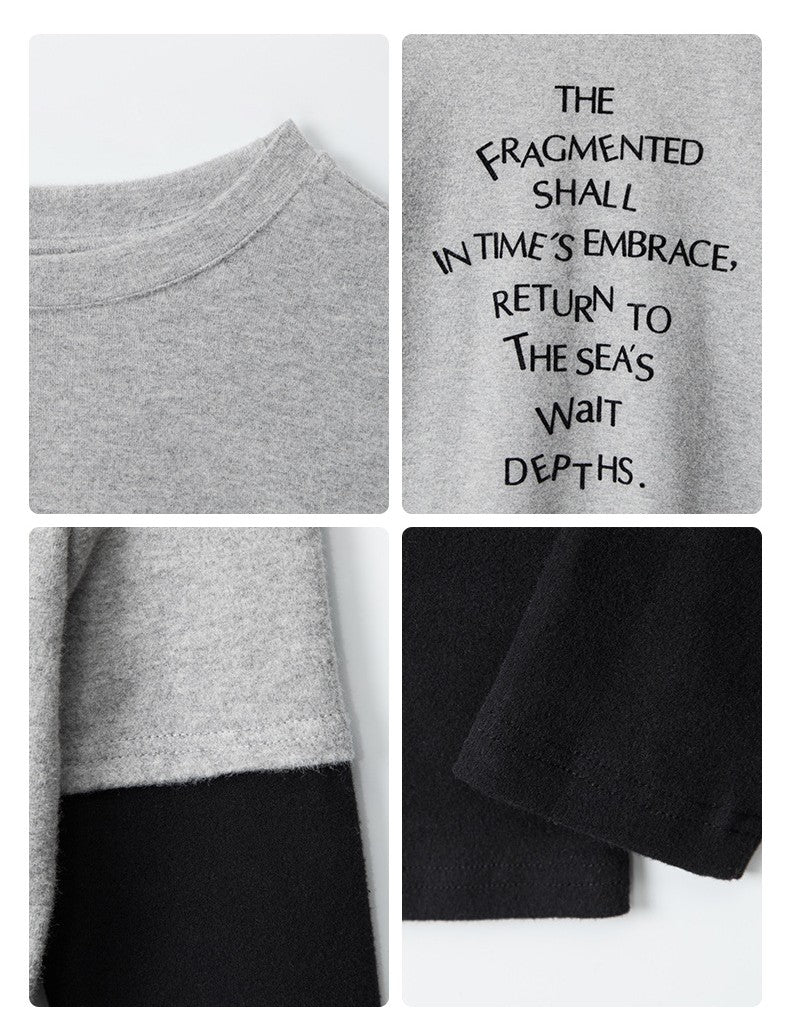 バイカラープリントロングTシャツ/2color/cm0127