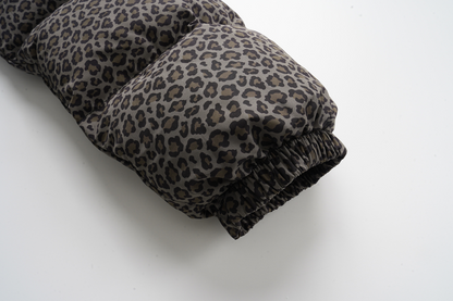 レオパードプリントパターンルーズパファージャケットcm0136