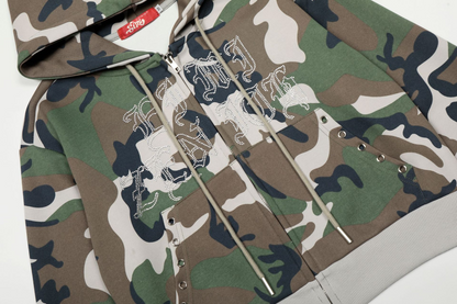 カモフラージュフード付きスウェットパーカー/cm0131