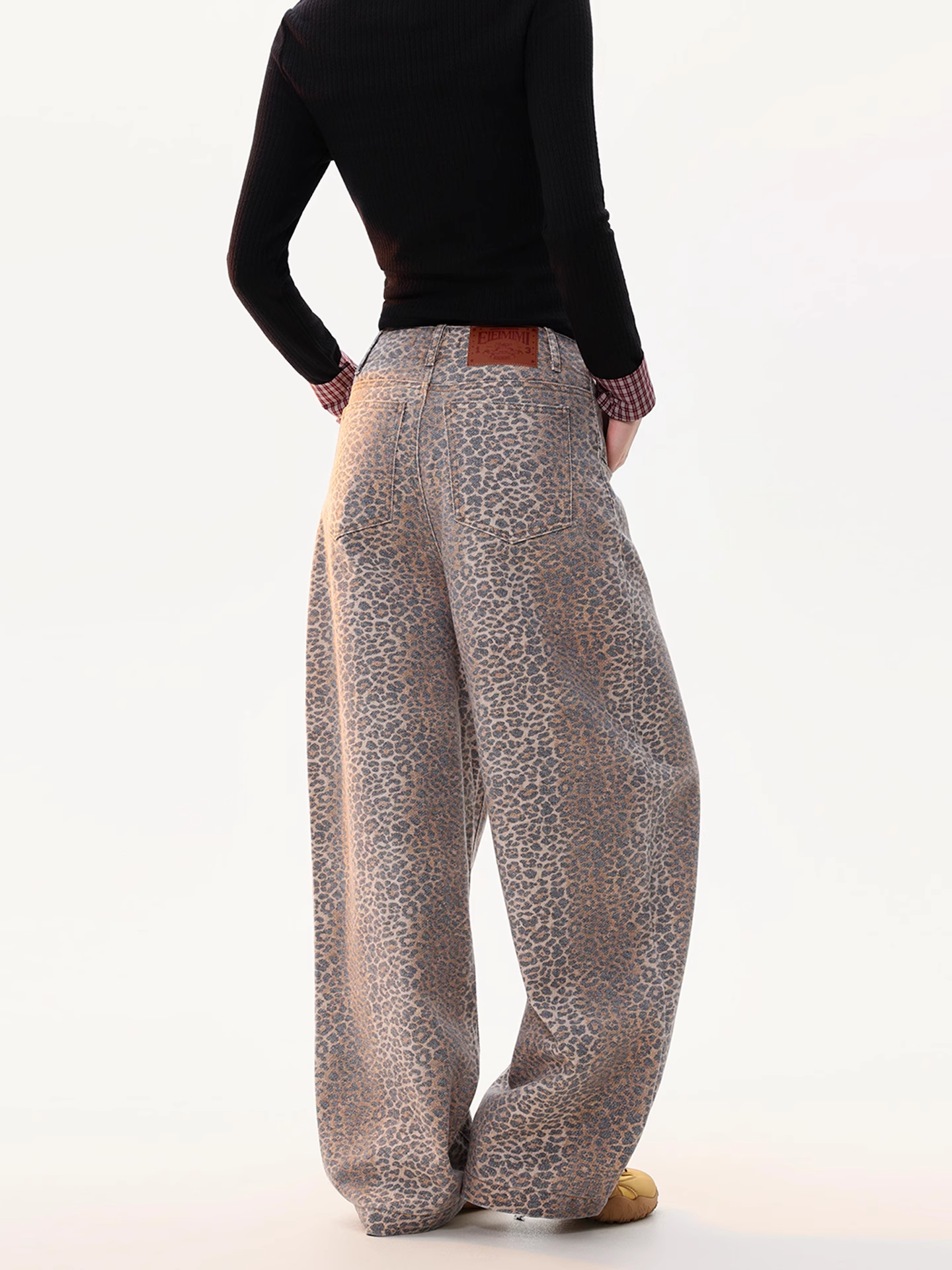 ヒョウ柄ルーズデニムパンツcm0010