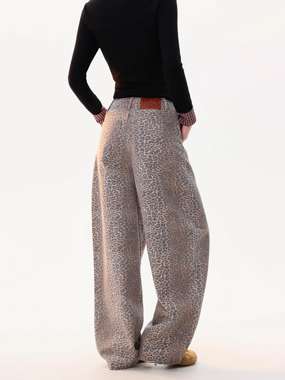 ヒョウ柄ルーズデニムパンツcm0010