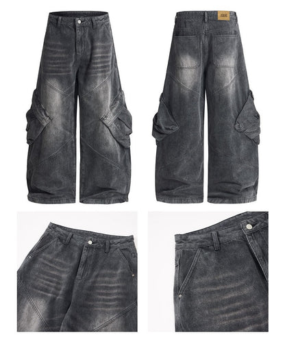 BIGポケットワイドレッグカーゴデニム/cm0117