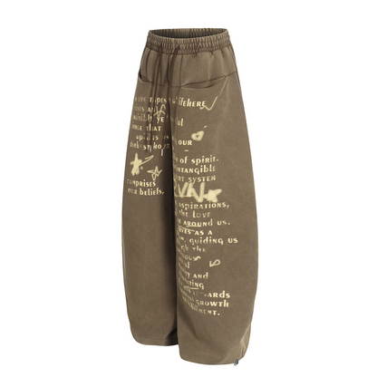 アルファベットプリントルーズパンツ/2color/cm0067